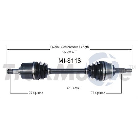 Surtrack Axle Cv Axle Shaft, Mi-8116 MI-8116